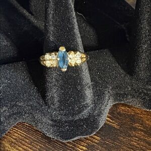 Beautiful Marquee Cut Sapphire Ring size 6.75